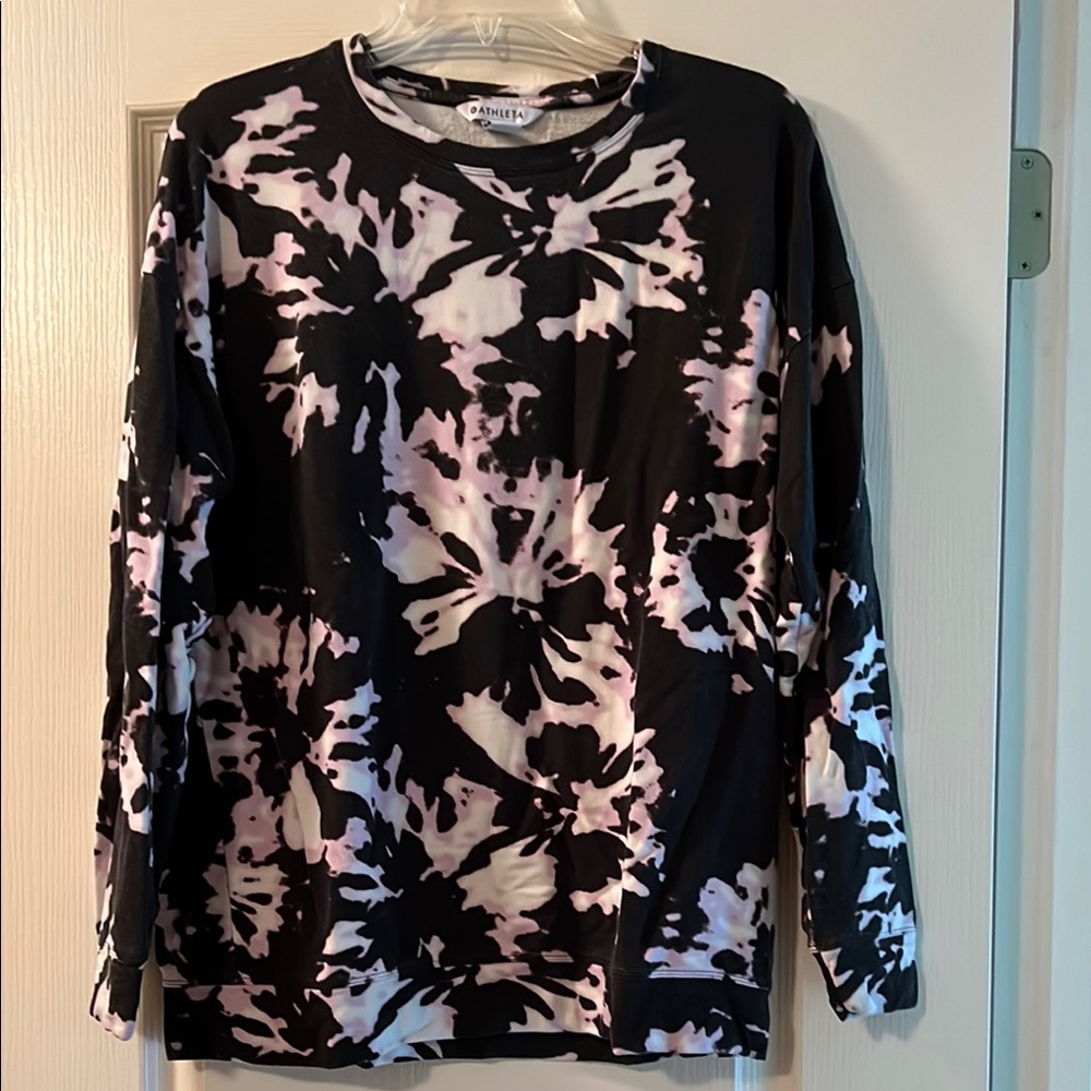 Athleta Black and Pink Graphic Sweatshirt